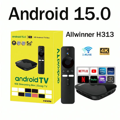 Boîtier TV Android Z6 mini avec télécommande vocale Google Assistant