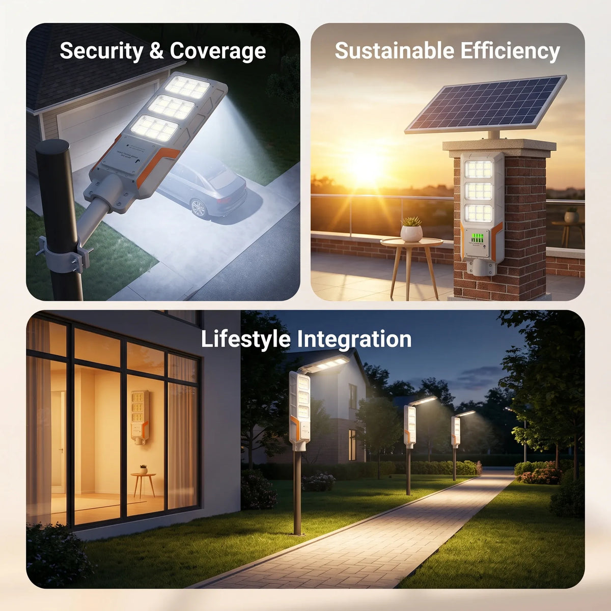 Lampadaire solaire LED tout-en-un 300W