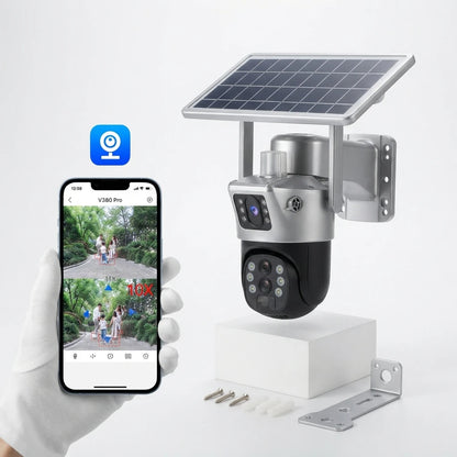 Caméra de Surveillance Solaire PTZ WiFi – Zoom 10X