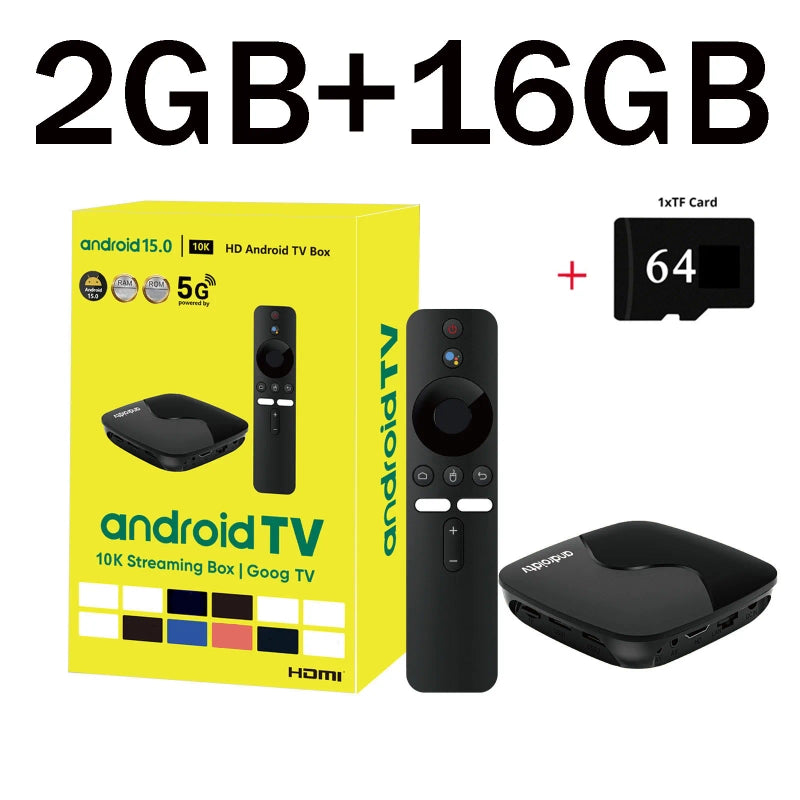Boîtier TV Android Z6 mini avec télécommande vocale Google Assistant