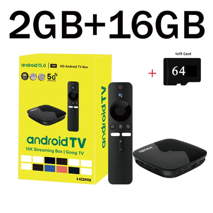 Boîtier TV Android Z6 mini avec télécommande vocale Google Assistant