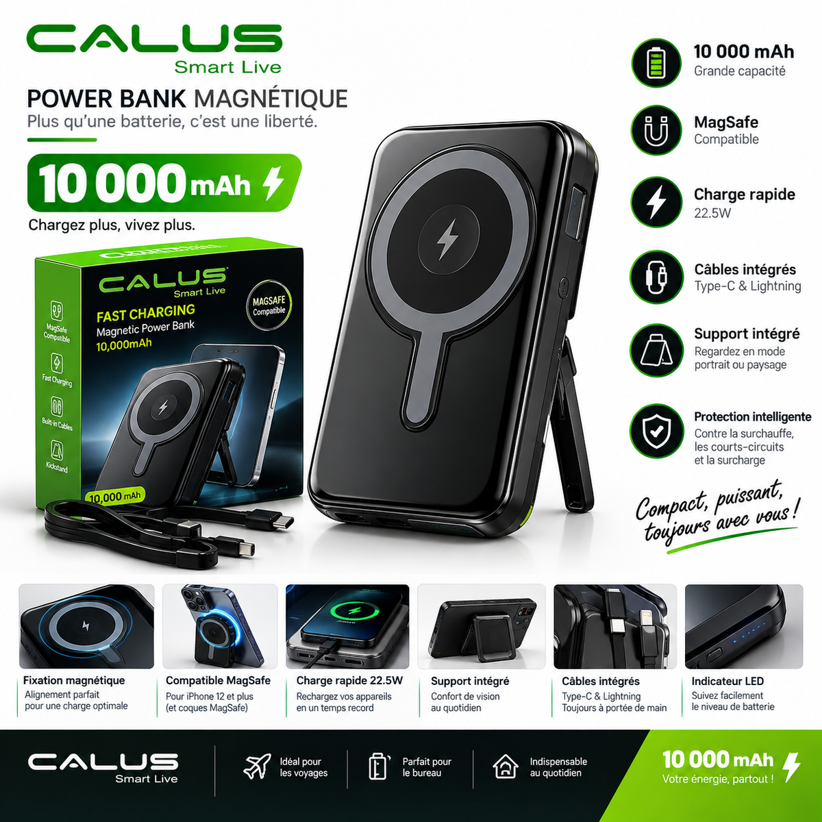 CALUS Smart Live – Power Bank Magnétique MagSafe