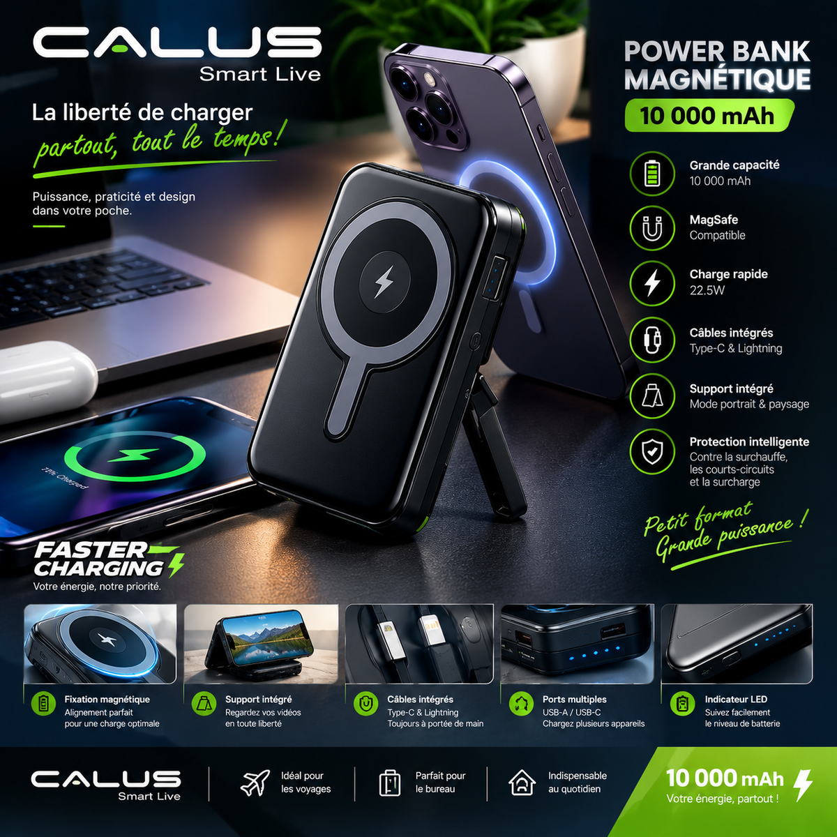 CALUS Smart Live – Power Bank Magnétique MagSafe