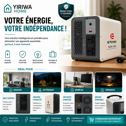 Station d'énergie portable IE Power 1005Wh
