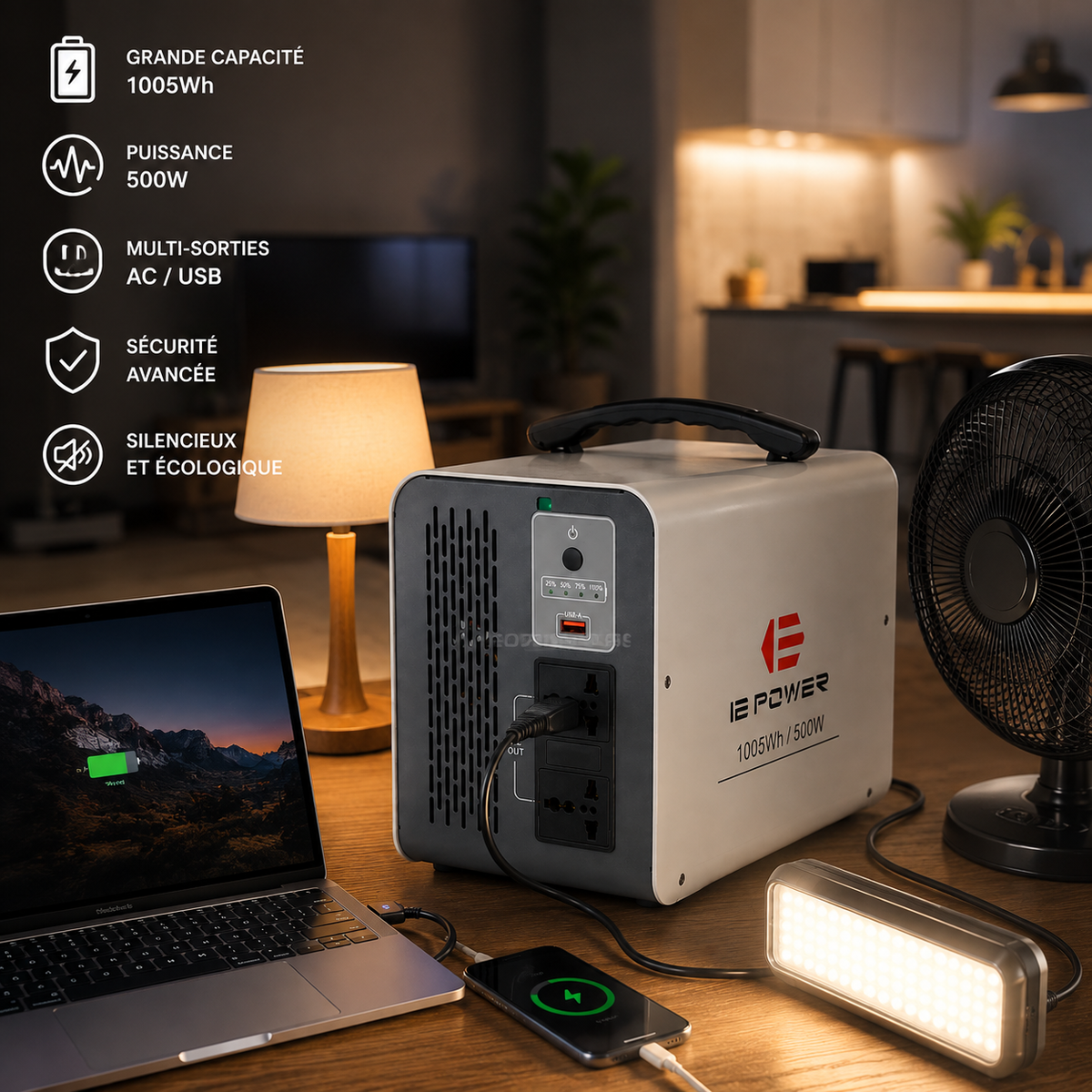 Station d'énergie portable IE Power 1005Wh